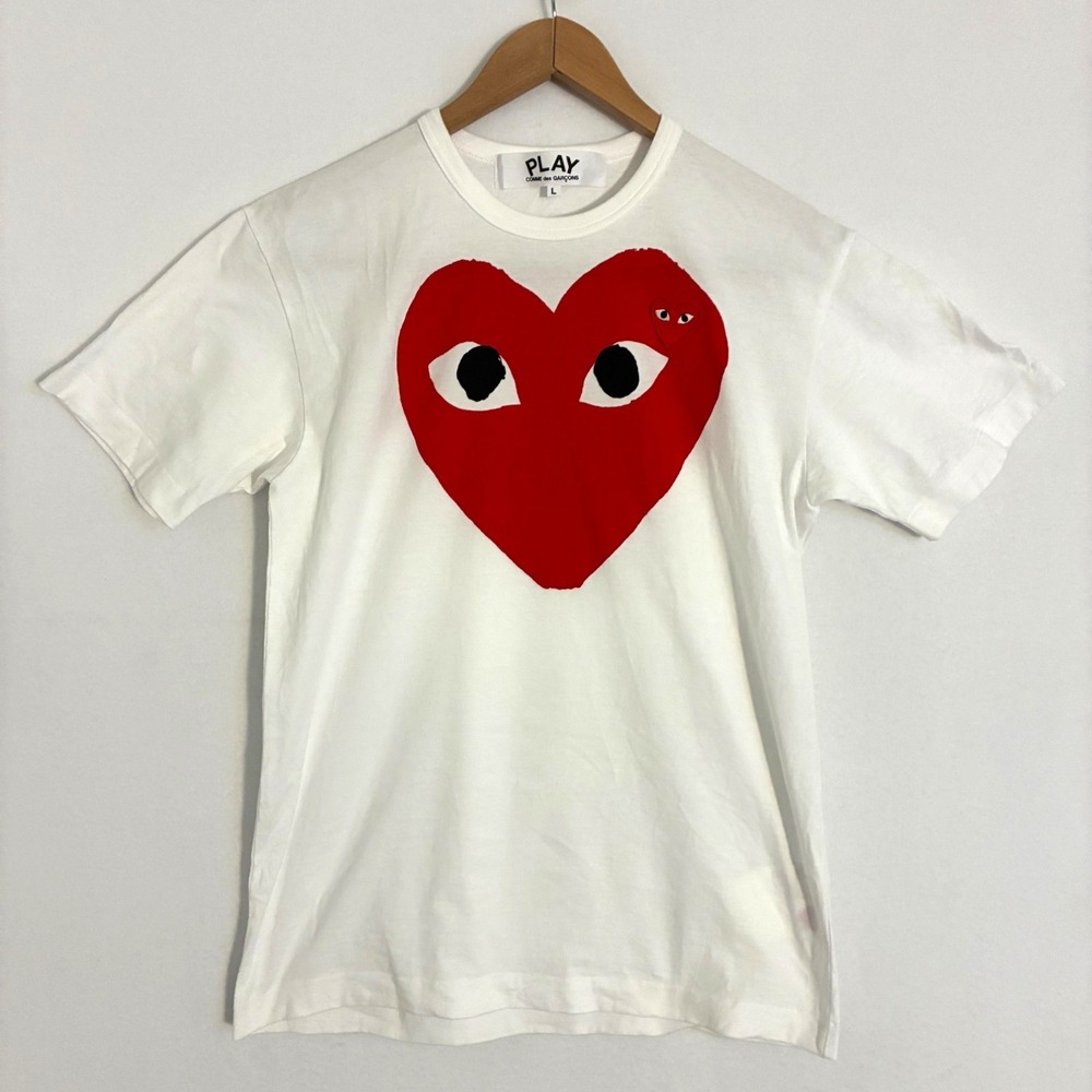 Comme Des Garcons Play Shirt Mens Size L Heart Logo Japan Graphic Tee AZ-T026